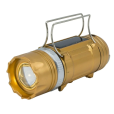 Аккумуляторная кемпинговая LED лампа Sheng Ba SB 9699 c фонариком и солнечной панелью Золотая