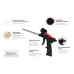 Пистолет для пены + 4 насадки INTERTOOL PT-0608