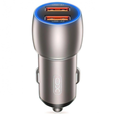 Автомобильное зарядное устройство XO CC52 QC 3.0 36W/2USB 12/24V быстрая зарядка Серый