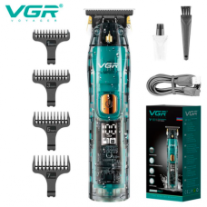 Машинка для стрижки волос триммер для бороды VGR V-961 LED дисплей + 4 насадки