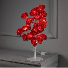 Настольный светильник в виде куста Красных Роз высотой 55 см на 18 LED от сети