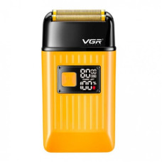 Электробритва VGR V-357 шейвер, двойное лезвие, 2 насадки, выдвижной триммер, IPX6 Золотой