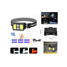 Аккумуляторный налобный фонарь с датчиком движения D528-C (есть красный свет)