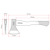 Топор 800 г, ручка пекан, 48-57 HRC INTERTOOL HT-0257