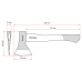 Топор 600 г, ручка пекан, 48-57 HRC INTERTOOL HT-0256