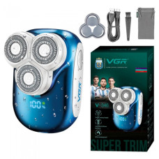 Электробритва VGR V-346, роторная, 3500 RPM, влагостойкая, LED дисплей Синий