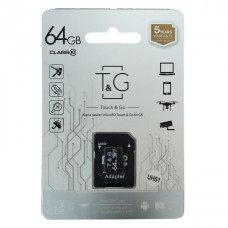Карта памяти MicroSDHC 64GB UHS-1 Class 10 T&G С адаптером