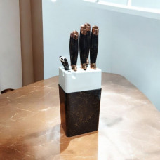 Набор ножей из нержавеющей стали Evdrtverh, 5 шт + овощечистка с подставкой