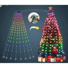 Гирлянда Конский хвост от USB, 2м, 10 нитей, 200LED + пульт / Смарт гирлянда / Умная гирлянда на елку