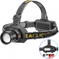 Фонарь налобный BL-T701B-TG, 2x18650, ЗУ Type-C, zoom фонарик